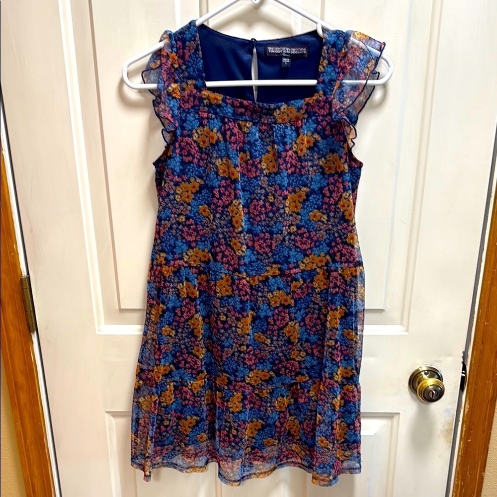 Three Pink Hearts Floral Midi Sundress Dress size L